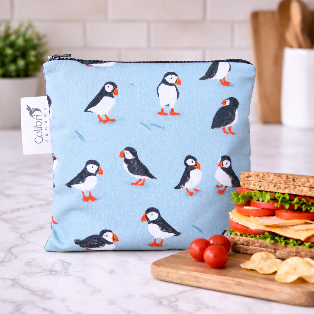 Puffins Reusable Snack Bag - Large