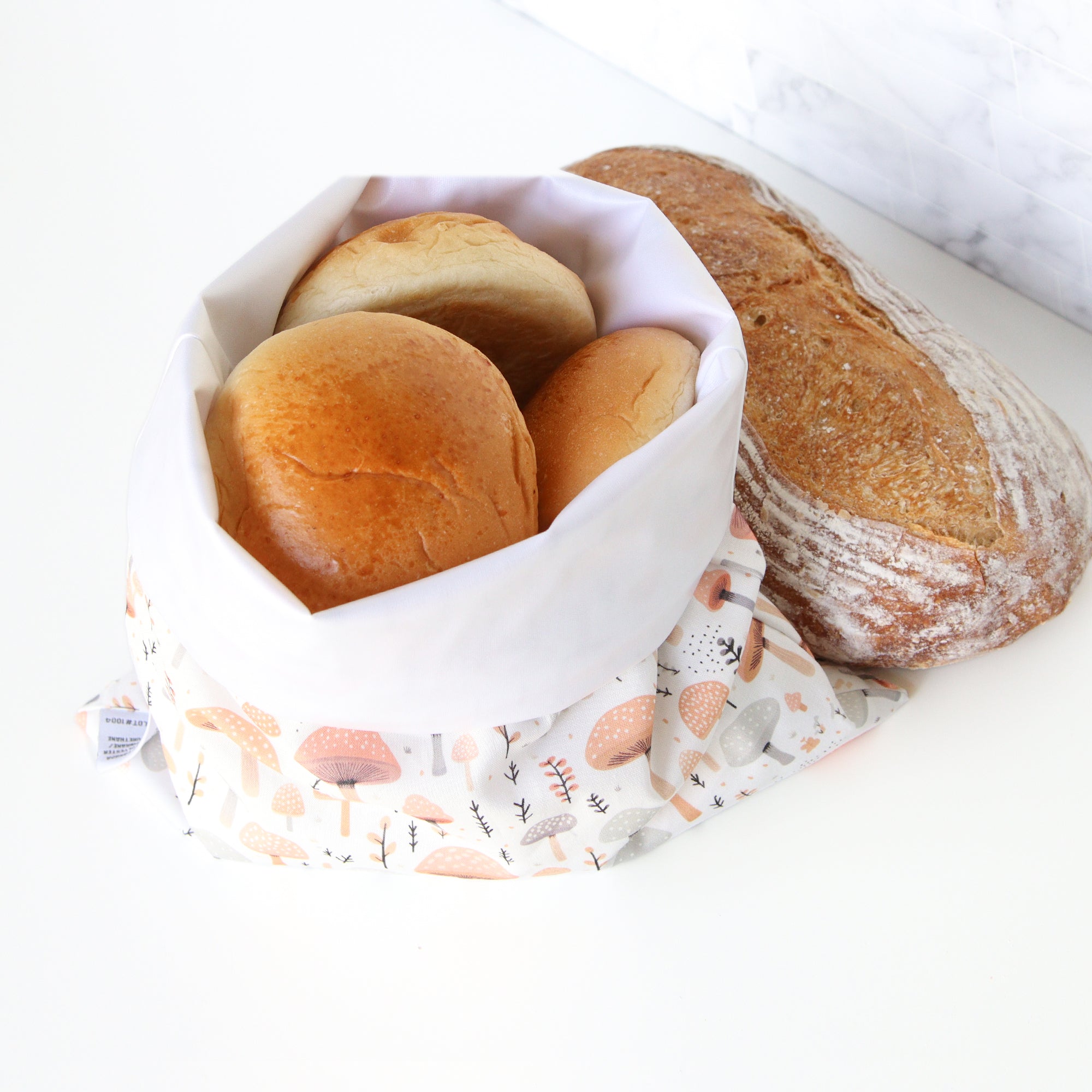 Reusable Bread Bag Mushrooms